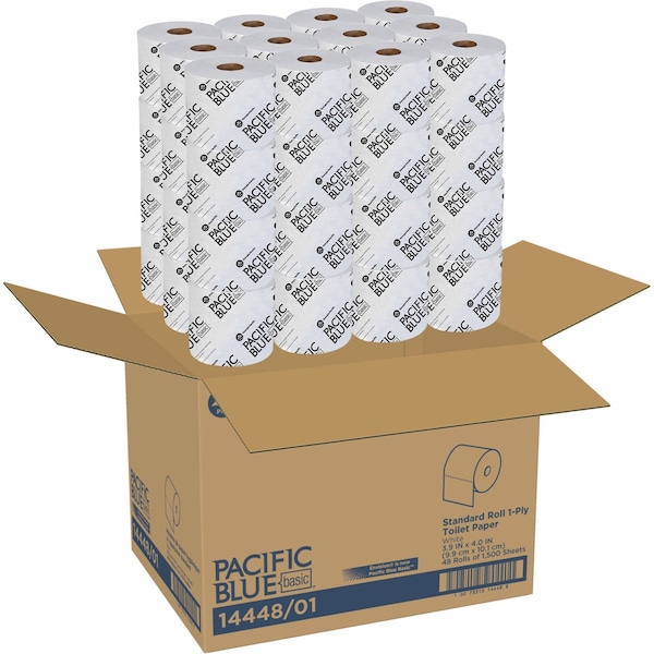 Georgia-Pacific Envision, Standard Core, 1 Ply, 1500 Sheets, White, 48 PK - 14448/01