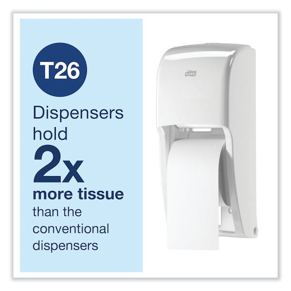 Tork Tork High-Capacity Toilet Paper Roll White T26, Advanced, 2-Ply, 36 x 1000 sheets, 110292A - 110292A