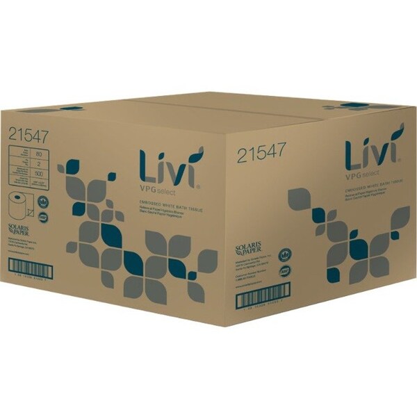 Livi Bathroom Tissue, Bright White, 80 PK - SOL21547