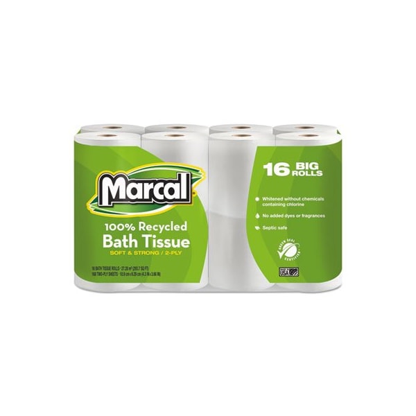 Soundview 466, 100% RECYCLED TWO-PLY BATH TISSUE, SEPTIC SAFE, WHITE, 96PK - 16466