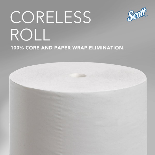 Kimberly-Clark Professional Coreless High-Capacity Standard Roll Toilet Paper, 2-Ply, White, (1,000 Sheets/Roll, 36 Rolls) - 04007