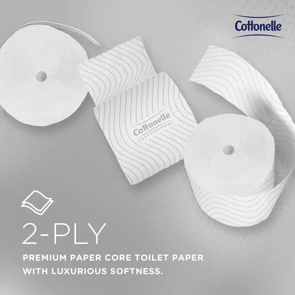 Kimberly-Clark Professional Paper Core High-Capacity Standard Toilet Paper, 2-Ply, White, (900 Sheets/Roll, 36 Rolls/Case) - 53862