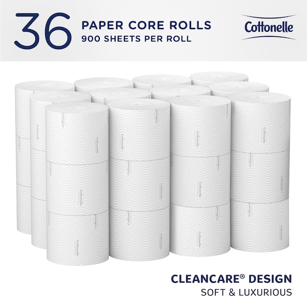 Kimberly-Clark Professional Paper Core High-Capacity Standard Toilet Paper, 2-Ply, White, (900 Sheets/Roll, 36 Rolls/Case) - 53862