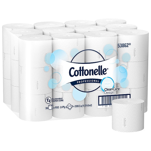 Kimberly-Clark Professional Paper Core High-Capacity Standard Toilet Paper, 2-Ply, White, (900 Sheets/Roll, 36 Rolls/Case) - 53862