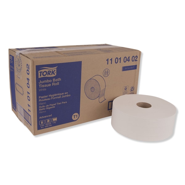 Tork Tork Jumbo Toilet Paper Roll White T1, Advanced, 1-ply, 6 x 3,424 sheets, 11010402 - 11010402