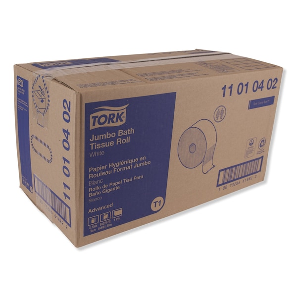 Tork Tork Jumbo Toilet Paper Roll White T1, Advanced, 1-ply, 6 x 3,424 sheets, 11010402 - 11010402