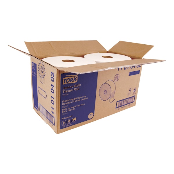 Tork Tork Jumbo Toilet Paper Roll White T1, Advanced, 1-ply, 6 x 3,424 sheets, 11010402 - 11010402
