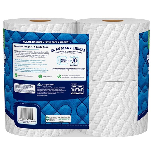 Quilted Northern Quilted Northern Ultra Soft & Strong Toilet Paper 4 Rolls 295 sheet 124.5 sq ft - 94427