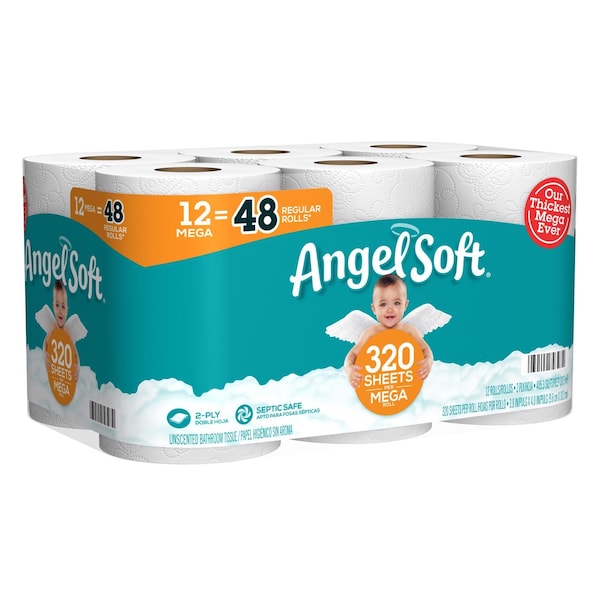 Angel Soft Angel Soft Toilet Paper 12 Rolls 320 sheet 405.33 sq ft - 79397