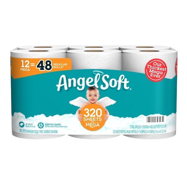 Angel Soft Angel Soft Toilet Paper 12 Rolls 320 sheet 405.33 sq ft - 79397