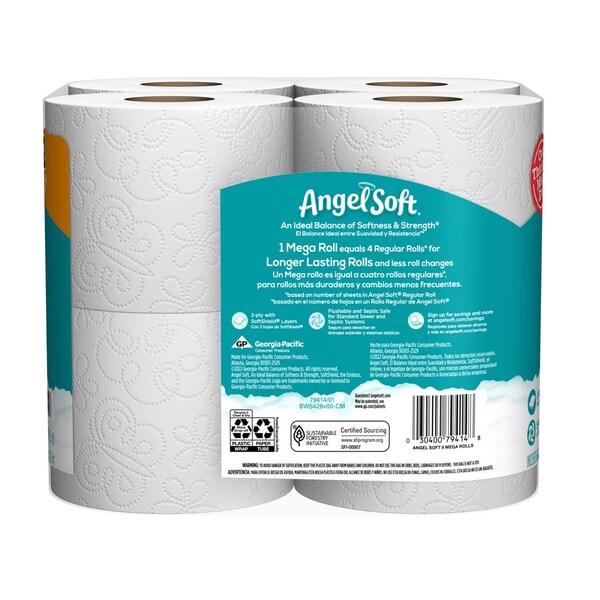 Angel Soft Angel Soft Toilet Paper 8 Rolls 320 sheet 270.2 sq ft - 79414