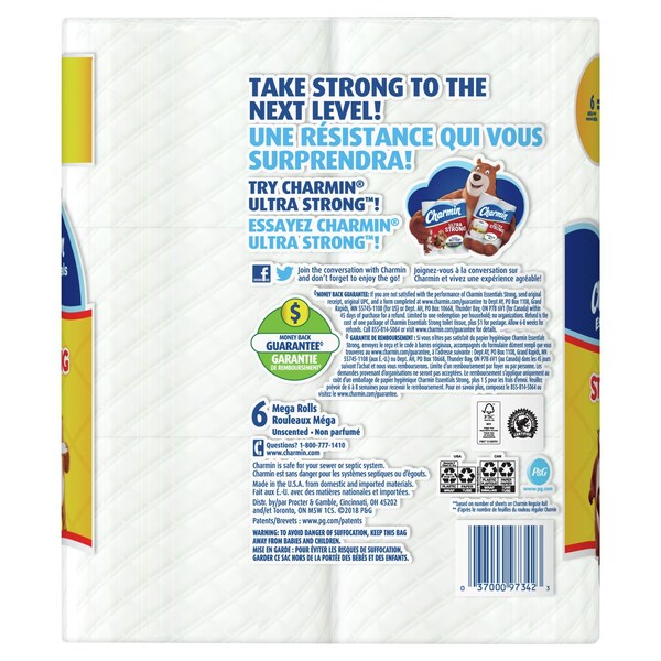 Charmin Charmin Strong Toilet Paper 6 Rolls 451 sheet - 97342