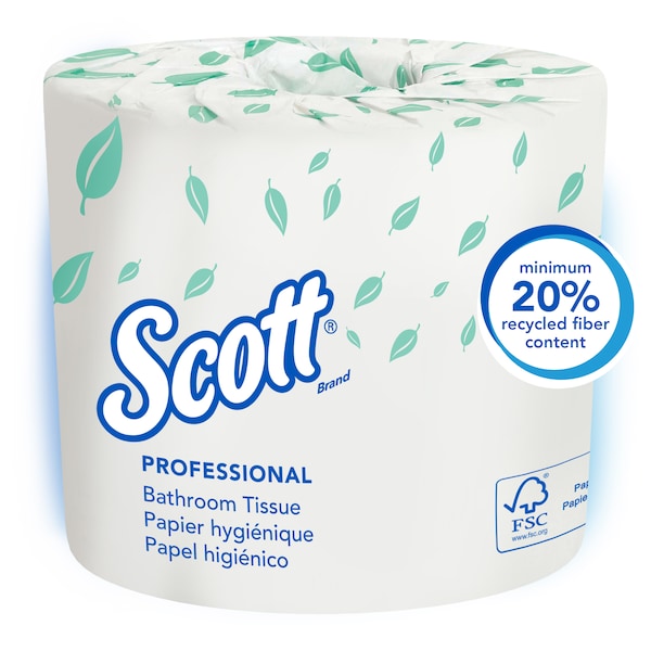 Kimberly-Clark Professional Bathroom Tissue, Standard, 1 Ply, 1210 Sheets, White, 80 PK - 05102