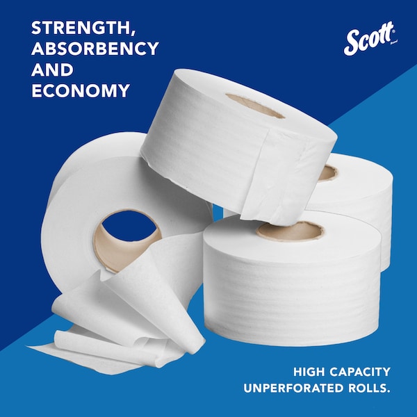 Kimberly-Clark Professional High-Capacity Jumbo Roll Toilet Paper, 2-Ply, Non-perforated, Compact Case (1,000'/Roll, 4 Rolls) - 3148