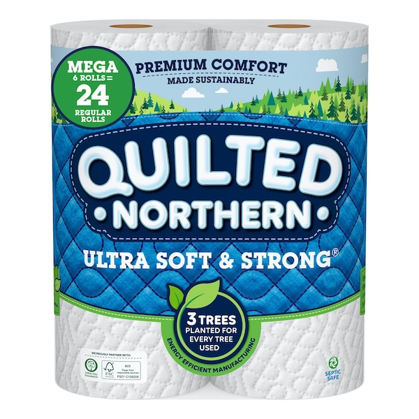 Quilted Northern Quilted Northern Ultra Soft & Strong Toilet Paper 6 Rolls 295 sheet 186.8 sq ft - 94429