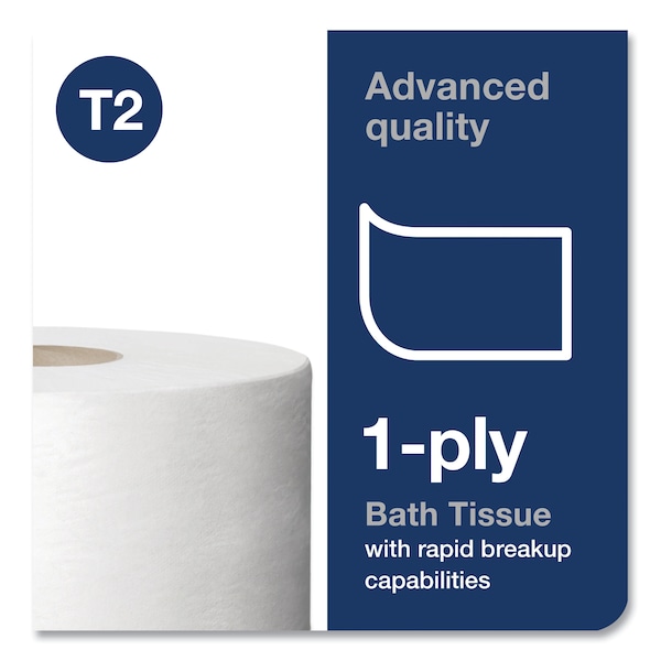 Tork Tork Mini Jumbo Toilet Paper Roll White T2, Advanced, 1-Ply, 12 x 1200', 12013903 - 12013903