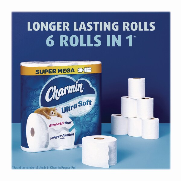 Charmin Ultra Soft Bathroom Tissue, Septic Safe, 2-Ply, White, 336 Sheets/Roll, 12PK - 08471