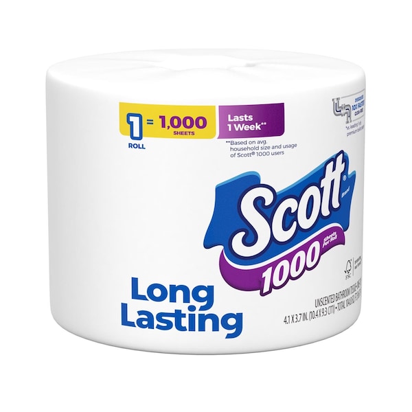 Scott Scott Toilet Paper 1 Rolls 1000 sheet 104.8 sq ft - 39327