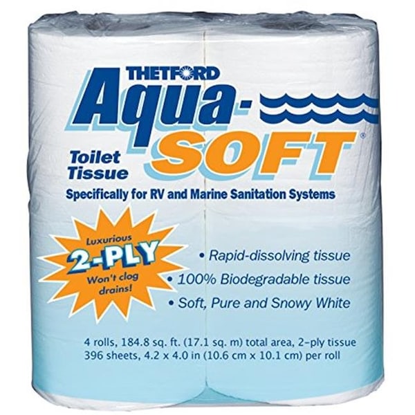 Thetford Corporation Thetford THE03300 Aqua Soft 2 Ply Tissue - Pack of 4 - THE03300