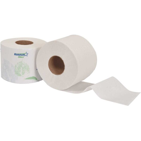 Renown Single Roll Banded 2-Ply 3.75 in. x 4 in. Toilet Paper 616 Sheets per Roll , 48PK - REN06126-WB