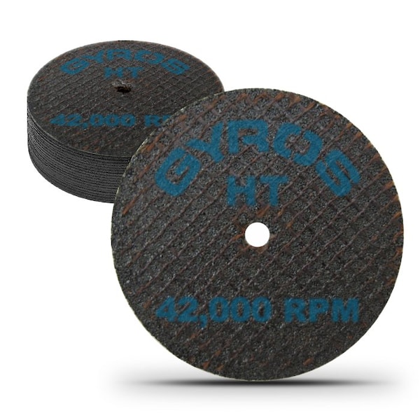 Rueda de corte de resina doble reforzada Gyros HT 1.75" para materiales de alta resistencia, tamaño de diámetro 1.75", paquete de 12 - 11-31702/12.
