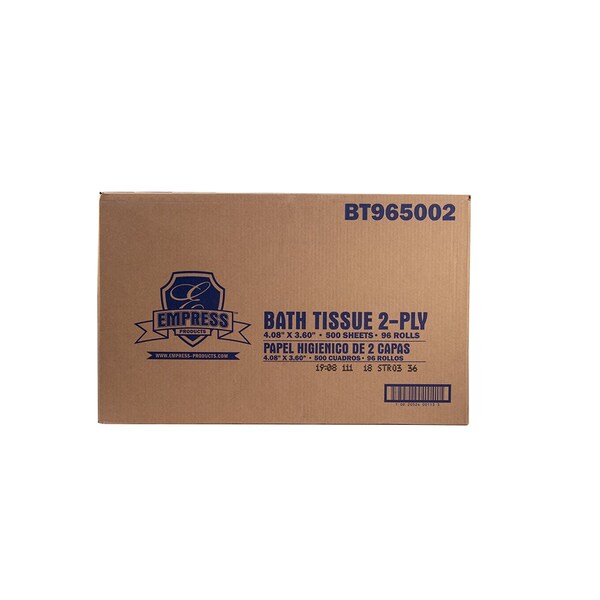 Empress Premium Bath Tissue 4 in. X 3.5 in. 2Ply 500 Sheets White, 96PK - BT 965002