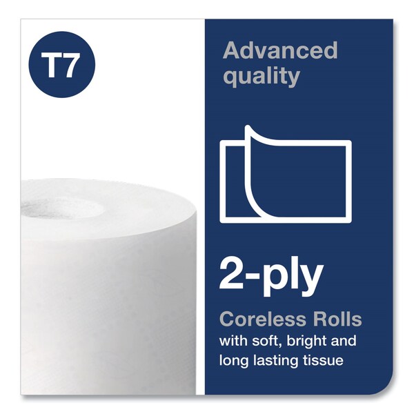 Tork Advanced High Capacity Bath Tissue, Septic Safe, 2-Ply, Coreless, White, 1,000 Sheets/Roll, 36PK - 472880