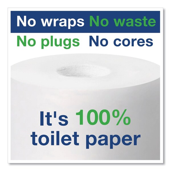 Tork Advanced High Capacity Bath Tissue, Septic Safe, 2-Ply, Coreless, White, 1,000 Sheets/Roll, 36PK - 472880