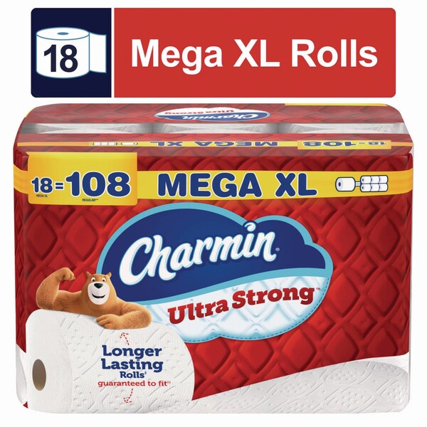 Charmin Ultra Strong Bathroom Tissue, Septic Safe, 2-Ply, White, 363 Sheets/Roll, 18PK - 34498/4308