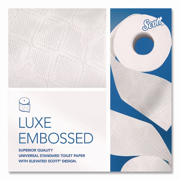 Scott Essential Standard Roll Bathroom Tissue, Septic Safe, 2-Ply, White, 550 Sheets/Roll, 40PK - 48040