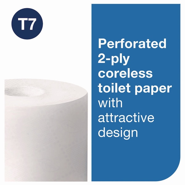 Tork Advanced Coreless High Capacity Bath Tissue, 2-Ply, White, 1,000 Sheets/Roll, 12PK - 472881