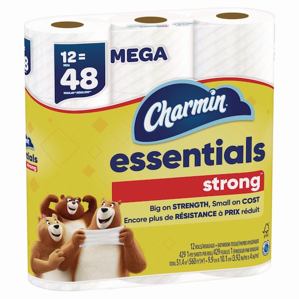 Charmin Toilet, 1 Ply, 429/Roll Sheets, White, 48 PK - 80370672