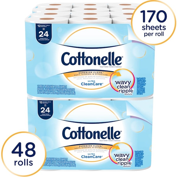 Cottonelle Bathroom Tissue, White, 4 PK - KCC12456