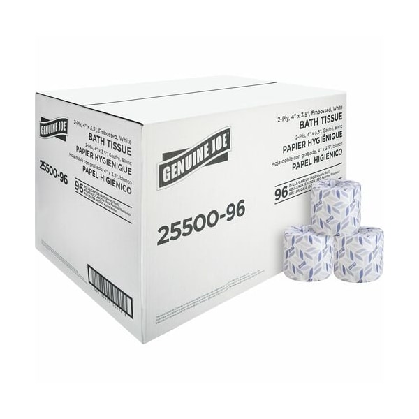 Geniune Joe TISSUE, BRT, 2PLY, 500SH, WH, 96PK - GJO2550096