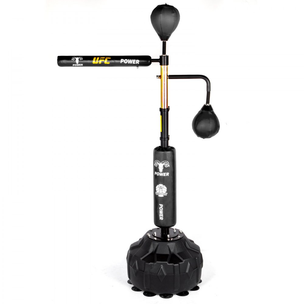 VEVOR Boxing Speed Trainer, Punching Bag Spinning Bar, Training Boxing Ball with Reflex Bar & Gloves, Solid Speed Punching Bag Free Standing, Adjustable Height, for Man, with Two Ball - DGNQJBD2SDQBLACK1V0