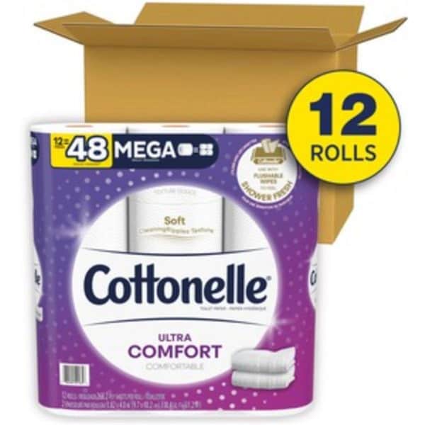 Comfortcorrect Cottonelle UltraComfort Bath Tissue, White - Fiber, 4PK - CO3750373