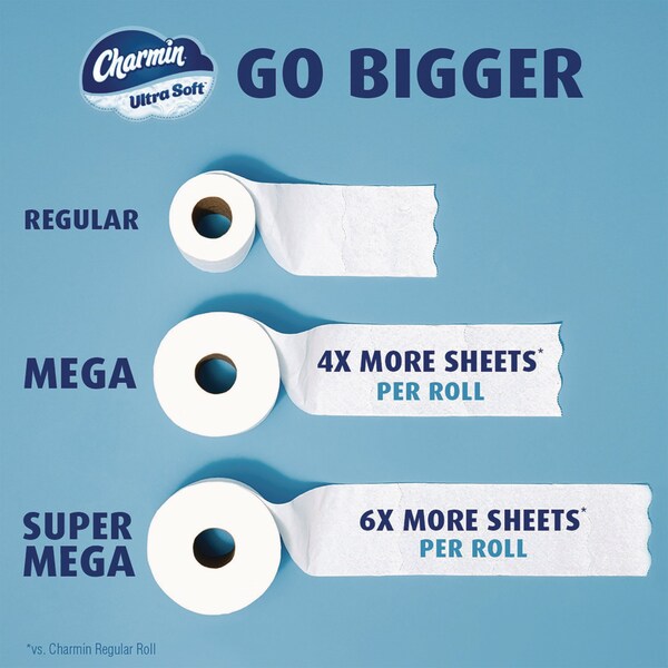 Charmin Ultra Soft Bathroom Tissue, Septic Safe, 2-Ply, White, 336 Sheets/Roll, 6PK - 84670/61790