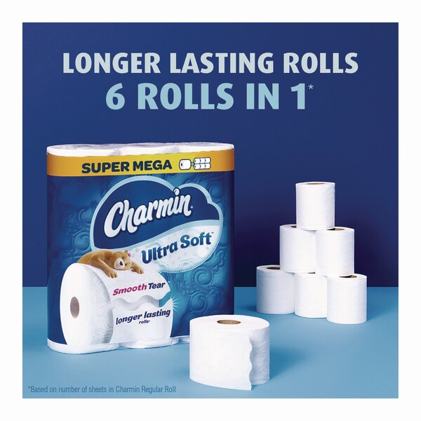 Charmin Ultra Soft Bathroom Tissue, Septic Safe, 2-Ply, White, 336 Sheets/Roll, 6PK - 84670/61790