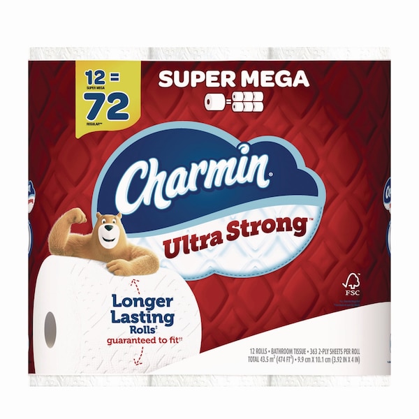 Charmin Ultra Strong Bathroom Tissue, Septic Safe, 2-Ply, White, 363 Sheets/Roll, 12PK - 13451/4311