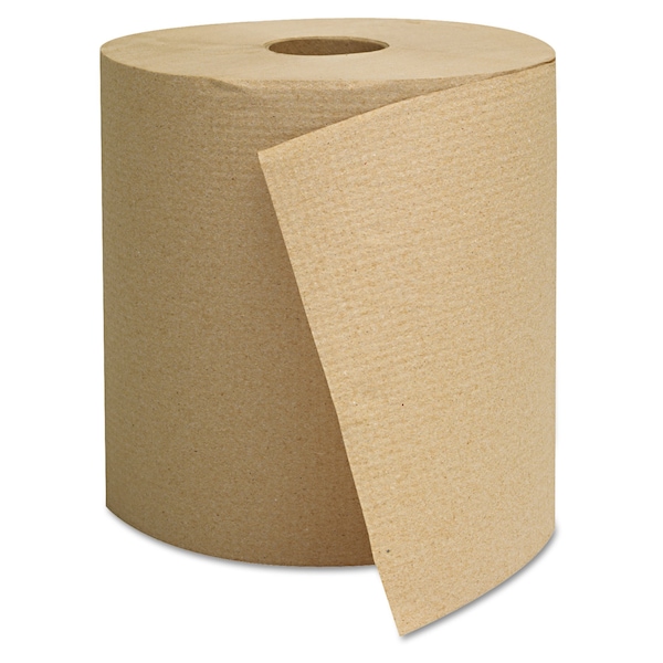 Gen Hardwound Paper Towels, 1 Ply, Continuous Roll Sheets, 800 ft, Brown, 6 PK - G1825