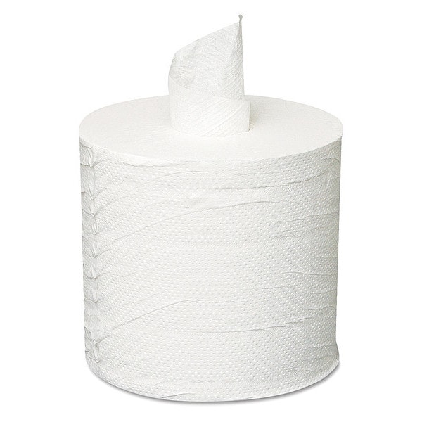 Gen Center-Pull Paper Towels, 2 Ply, 2.3 in Core Dia, 7.3 in W, 500 ft, 600 Sheets/Roll, White, 6 Pack - GEN203