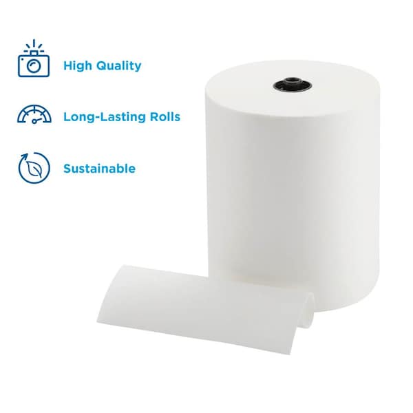 Georgia-Pacific enMotion Hardwound Paper Towels, 1 Ply, Continuous Roll Sheets, 700 ft, White, 6 PK - 89420