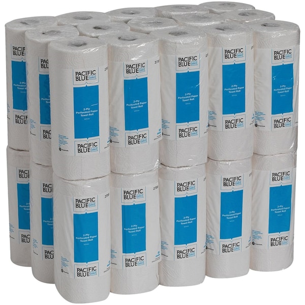 Georgia-Pacific Pacific Blue Select Perforated Roll Paper Towels, 2 Ply, 85 Sheets, 11 in x 8.8 in Sheets, White - 27385