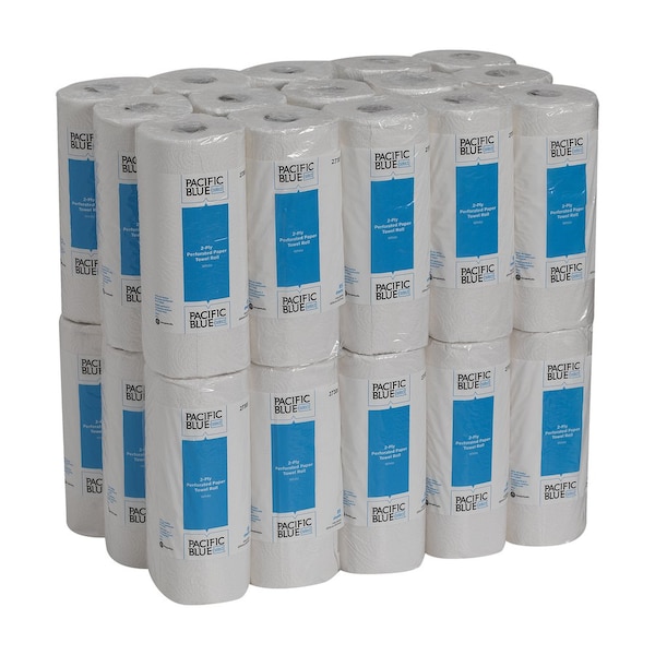 Georgia-Pacific Pacific Blue Select Perforated Roll Paper Towels, 2 Ply, 85 Sheets, 11 in x 8.8 in Sheets, White - 27385