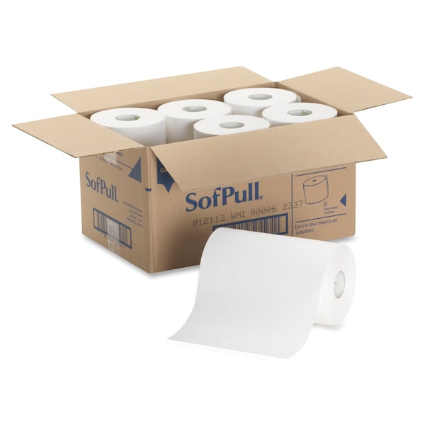 Georgia-Pacific Pacific Blue Ultra Hardwound Paper Towels, 1 Ply, Continuous Roll Sheets, 400 ft, White, 6 PK - 26610