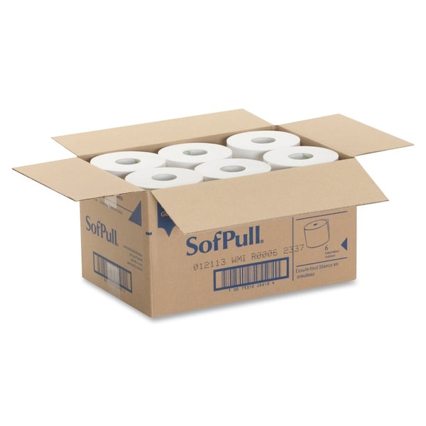 Georgia-Pacific Pacific Blue Ultra Hardwound Paper Towels, 1 Ply, Continuous Roll Sheets, 400 ft, White, 6 PK - 26610