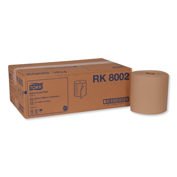 Tork Tork Paper Hand Towel Roll Natural H21, Universal, 100% Recycled Fiber, 6 Rolls x 800 ft, RK8002 - RK8002
