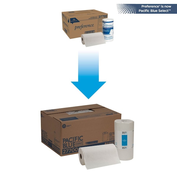 Georgia-Pacific Pacific Blue Select Perforated Roll Paper Towels, 2 Ply, 250 Sheets, 230 ft, White, 12 PK - 27700