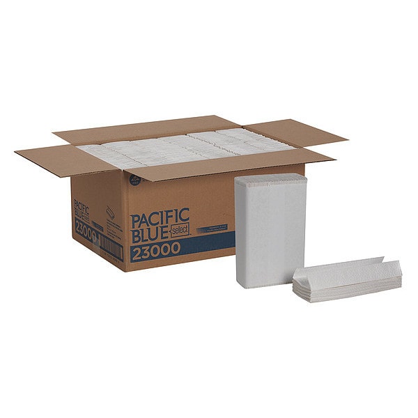 Georgia-Pacific Pacific Blue Select C-Fold Paper Towels, 2 Ply, 120 Sheets, White, 12 PK - 23000