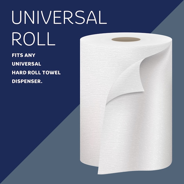 Kimberly-Clark Professional Hard Roll Paper Towels with Premium Absorbency Pockets, 1.75" Core, White, (600'/Roll, 6 Rolls/Case) - 50606